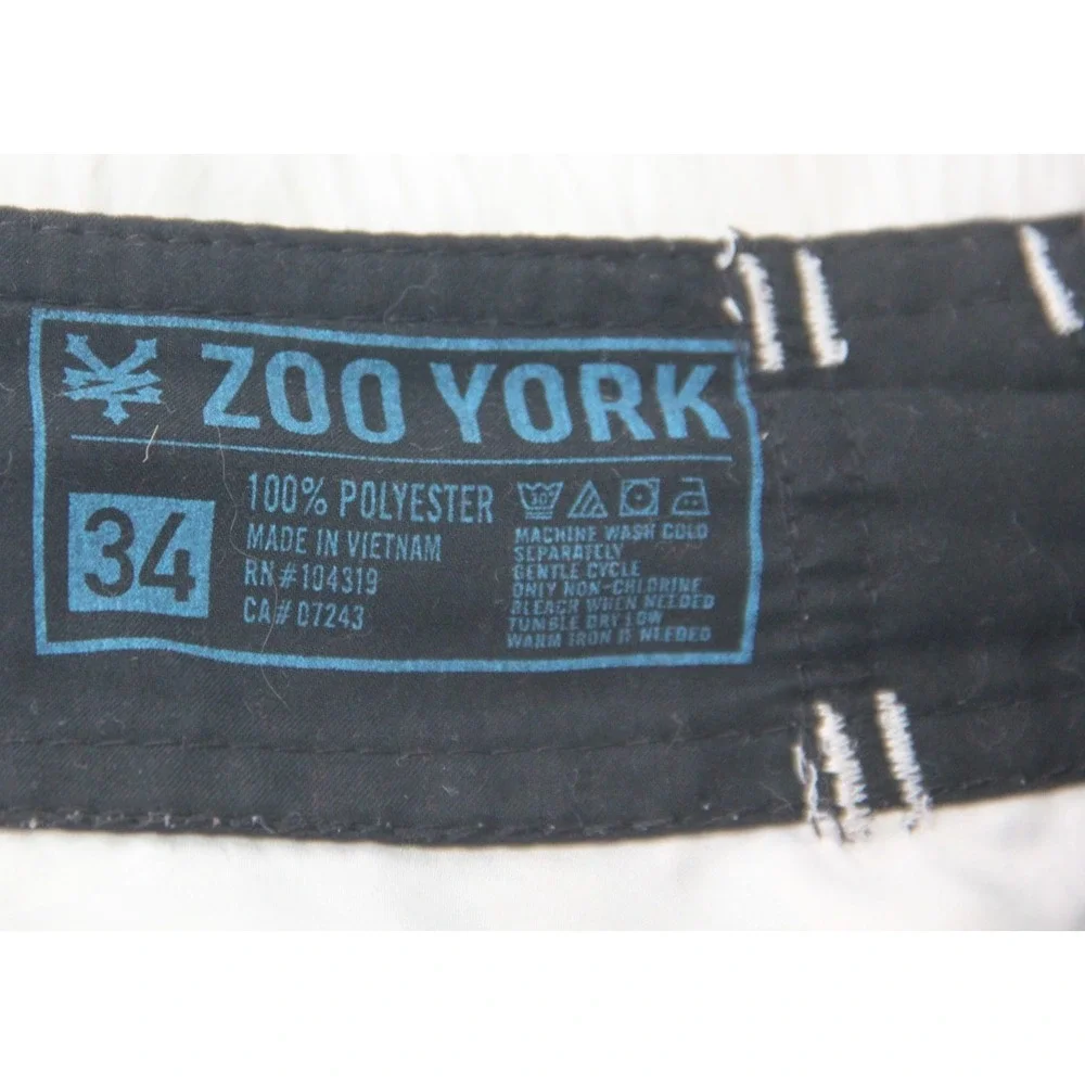 Zoo York VTG Y2K Graffiti Print Black/White Board Shorts Swim Trunks Sz 34